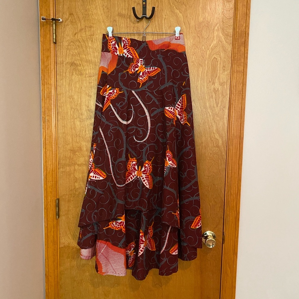 Elegant A-Line Skirt with Butterfly Print